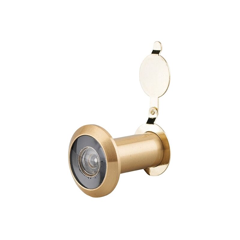 Image of Thirard - Spioncino ottico 200°, ignifugo, ottone lucido, con coperchio otturatore