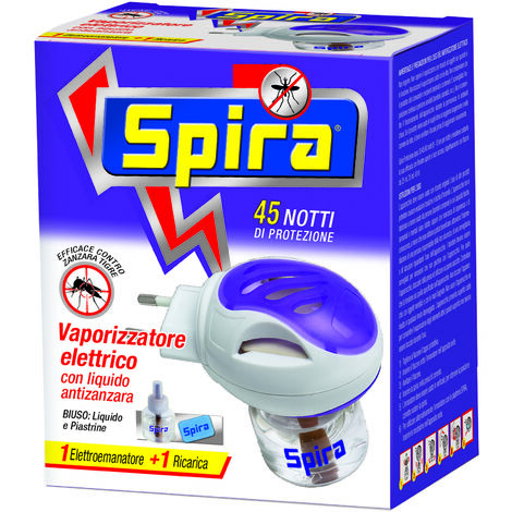 Spira ELETTROEMANATORE BIUSO LIQUIDO E PIASTRINE + RICARICA 45 NOTTI 12.00 pz
