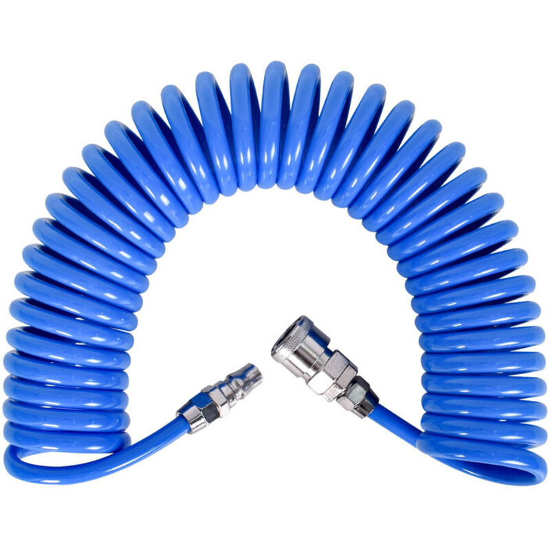 Image of Spiral-Druckluftschlauch - Länge: 12 m - mit Schnellkupplung - für Kompressoren, OUYLAF