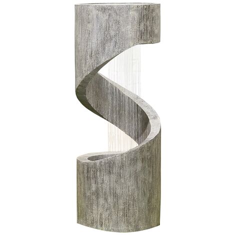 Spiral Showers Water Feature inc. LED - Polyresin - L40 x W40 x H104 cm - Grey