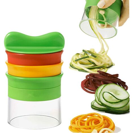 Spiral Vegetable Cutter,4 in 1 Vegetable Spaghetti Spiralizer Vegetable Cutter Vegetable Cutter Cutter for Zucchini Noodles/Spaghetti/Tagliatelle/Carrot/Cucumber