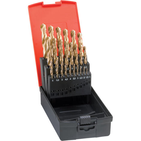 Spiralbohrer-Set DIN338 HSS geschliffen TiN Typ N1-5,9mm FORMAT