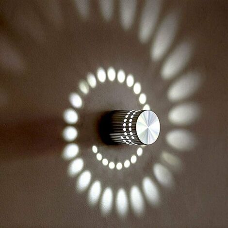 Spirale Aluminium Wandleuchte LED Dekoration Zimmer Veranda Hall Deckeneingang Wohnzimmer 3 W Atmosphäre Lampe Kaltweiß [Energieklasse A+]