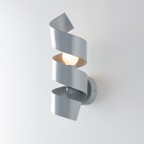 Spirale Eisenwandleuchte one light Grau 13x h28 cm