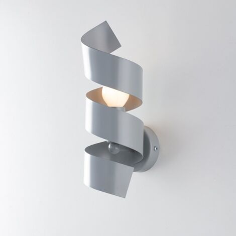 Spirale Eisenwandleuchte one light Grau 13x h28 cm