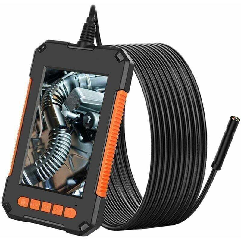 Endoscope industriel, caméra d'inspection 1080P hd 8 mm, caméra de pipeline numérique à écran ips de 4,3 pouces, caméra étanche IP67 en forme de