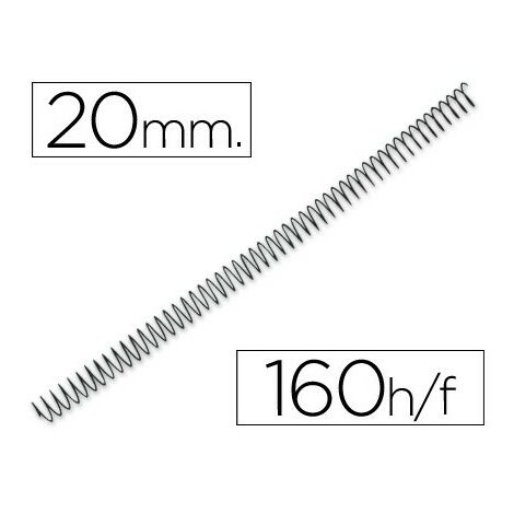 Spirale métallique q-connect 64 5:1 20mm 1,2mm boîte de 100 unités
