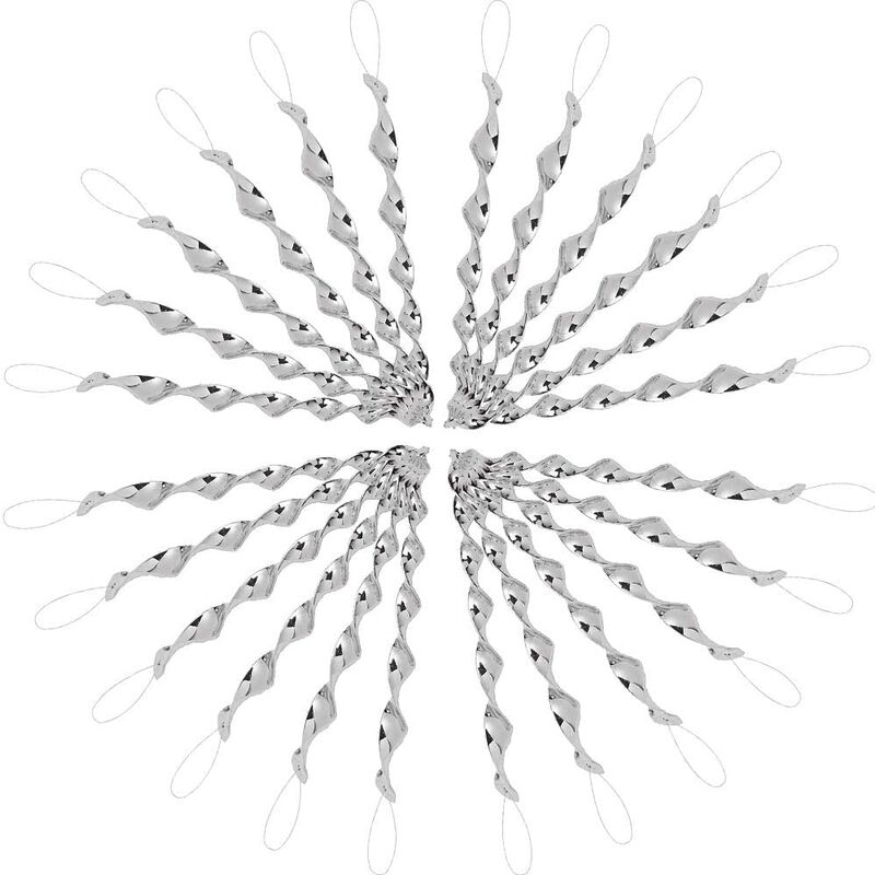 Spirale Réfléchissant, 24 Pièces Anti-Oiseaux Tiges Réfléchissantes Effrayer, Dispositif de Contrôle Spiral, Spirales Repulsifs Oiseaux, Efficace et