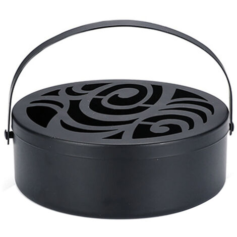 Spiralförmiger Mückenschutzhalter aus Eisen, hohle runde Box mit Griff für Räucherstäbchen