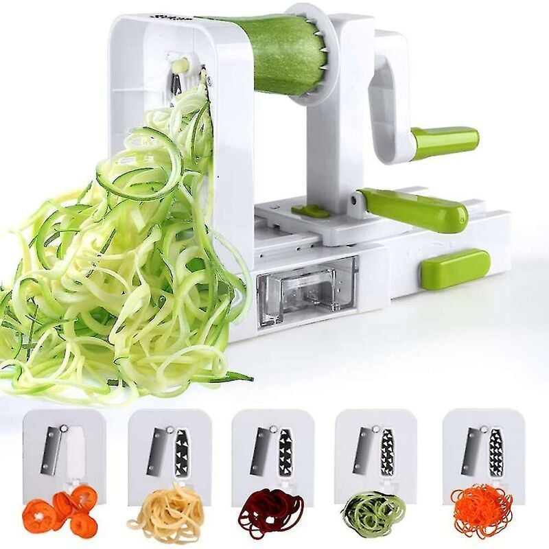 SNQ - Spiralizer 4 lames Légumes Spiralizer Pliable Spirale Trancheuse Courgettes Nouilles Végétariennes Pâtes Spaghetti Maker
