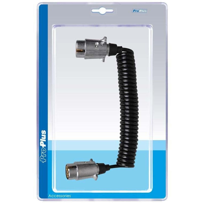 Mobilibrico Spiralkabel 35m Mit 2x 7 Poligem Stecker Aus Metall Im Blister