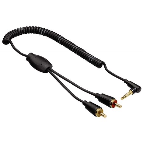 Spiralkabel Flexi-Slim 1,5m 3,5mm Klinke/2x Cinch-Stecker