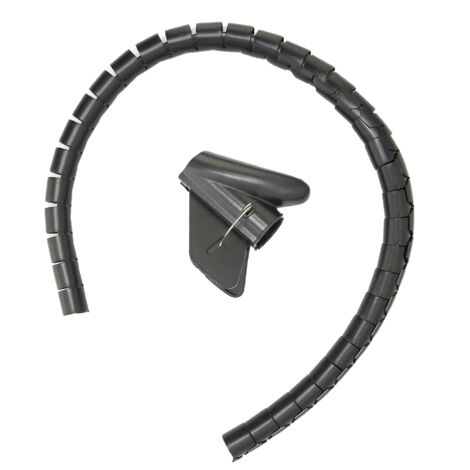 Spiralkabelschlauch mit Clip, offener Kabelkanal, 10 m, schwarz, Durchmesser 16 mm
