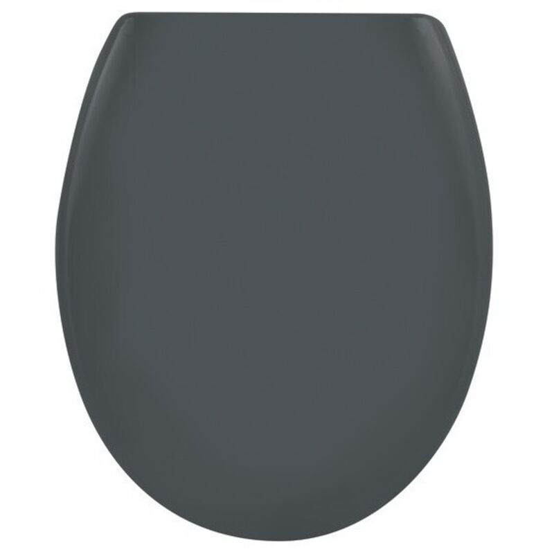 Spirella - Abattant wc easy clip Thermo Dur Gris - Charnières Inox