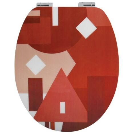 Spirella Abattant WC MDF Terracotta Effet Gloss - Charnières Zinc - Terracotta