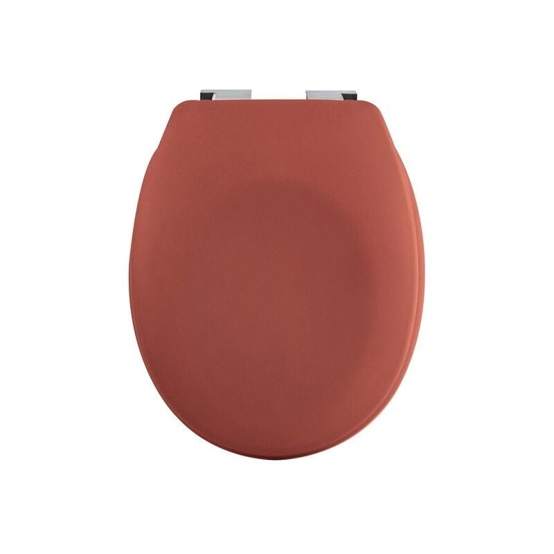 Abattant wc Thermo dur avec frein de chute neela Terracotta mat - Charnières abs Chromé Spirella