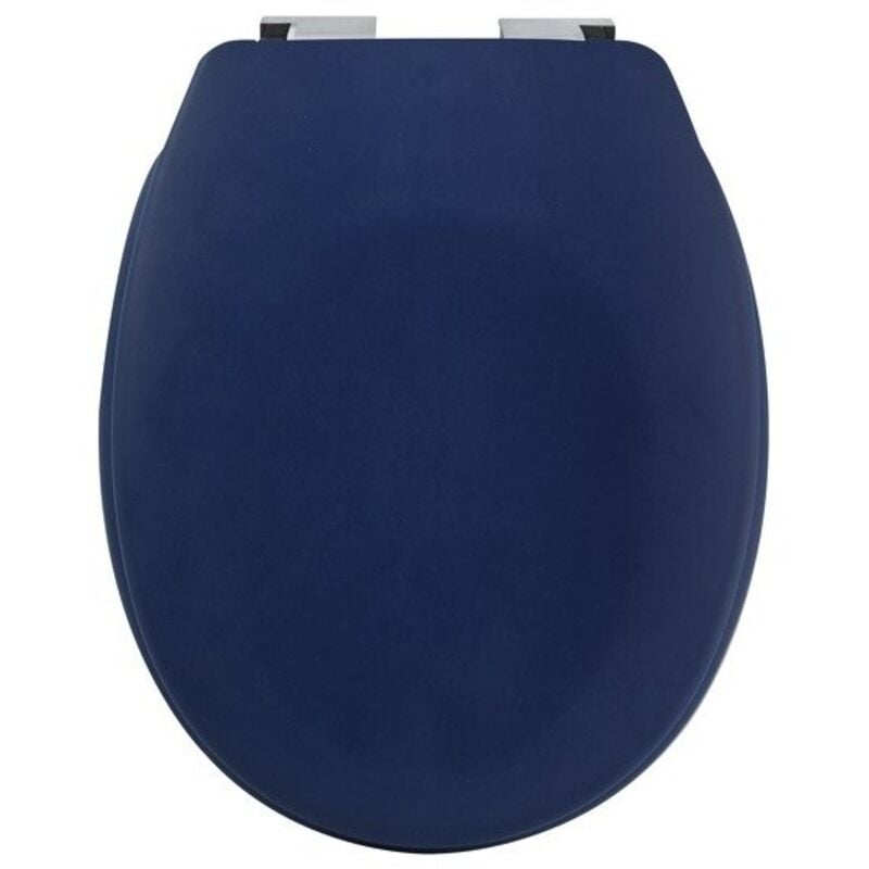 Abattant wc Thermo dur avec frein de chute neela Bleu foncé mat - Charnières abs Chromé Spirella