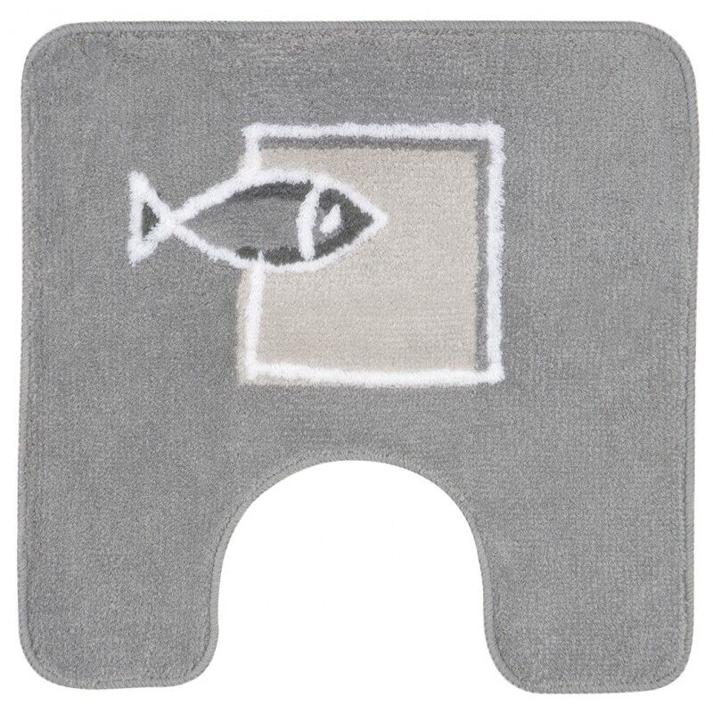 Spirella - Alfombra de baño de poliéster andros 50x50cm estampado de peces Gris