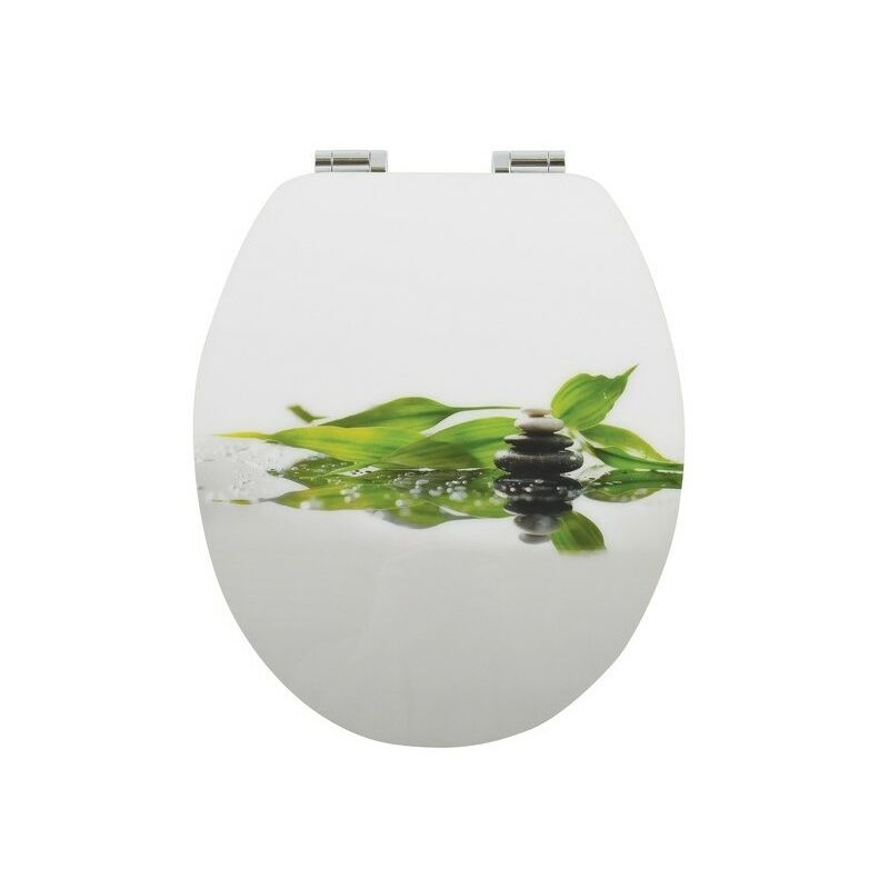 

Asiento de inodoroMDF SPA Blanco & Verde - Bisagras de Zinc - Verde - Spirella