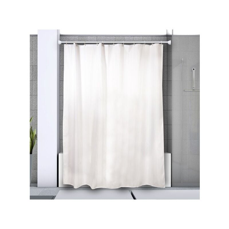 Barre tringle pour rideau de douche ou baignoire extensible sans perçage en Alu kreta 125-220cm Finition Brillante Spirella
