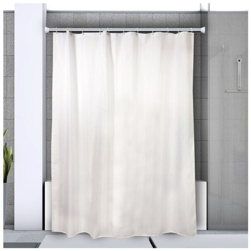 Barre tringle pour rideau de douche ou baignoire extensible sans perçage en Alu magic 125-220cm Finition Brillante - Spirella