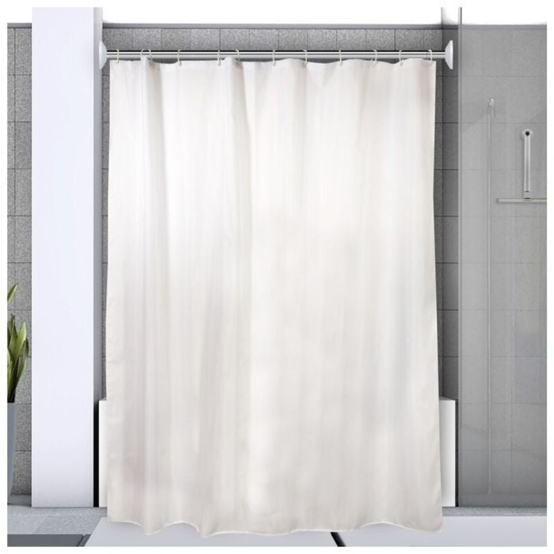 Barre tringle pour rideau de douche d'angle à fixer en Alu magic 80x80cm Finition Brillante Spirella
