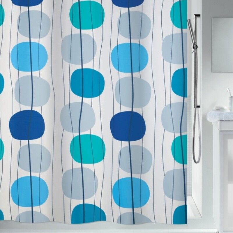 Mobile Cortina de Ducha de Poliéster 180x200 cm Azul Spirella Azul