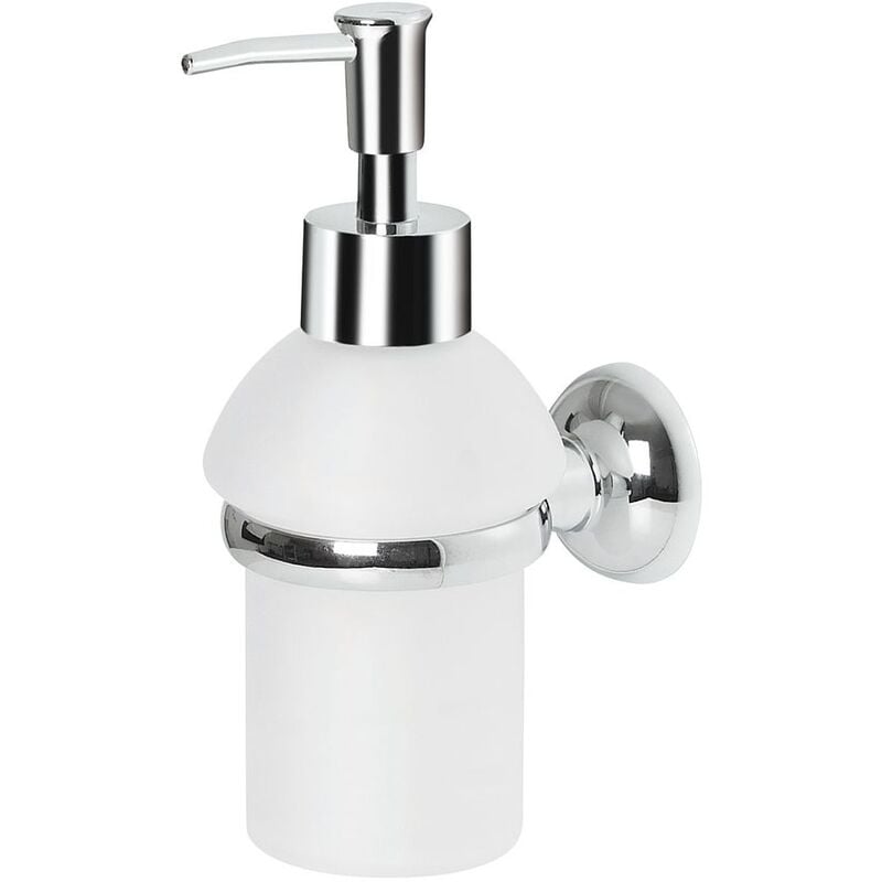 

Spirella colección Campagne, Dispensador de jabón líquido 6,5x10x17, Metal cromado y vidrio, Gris
