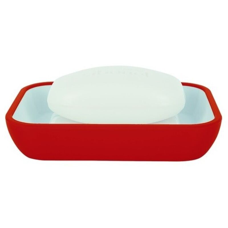 

colección Cocco, Bandeja para pastilla de jabón 8,5 x 12,0 x 2,5 cm, Poliestirol, Rojo - Spirella