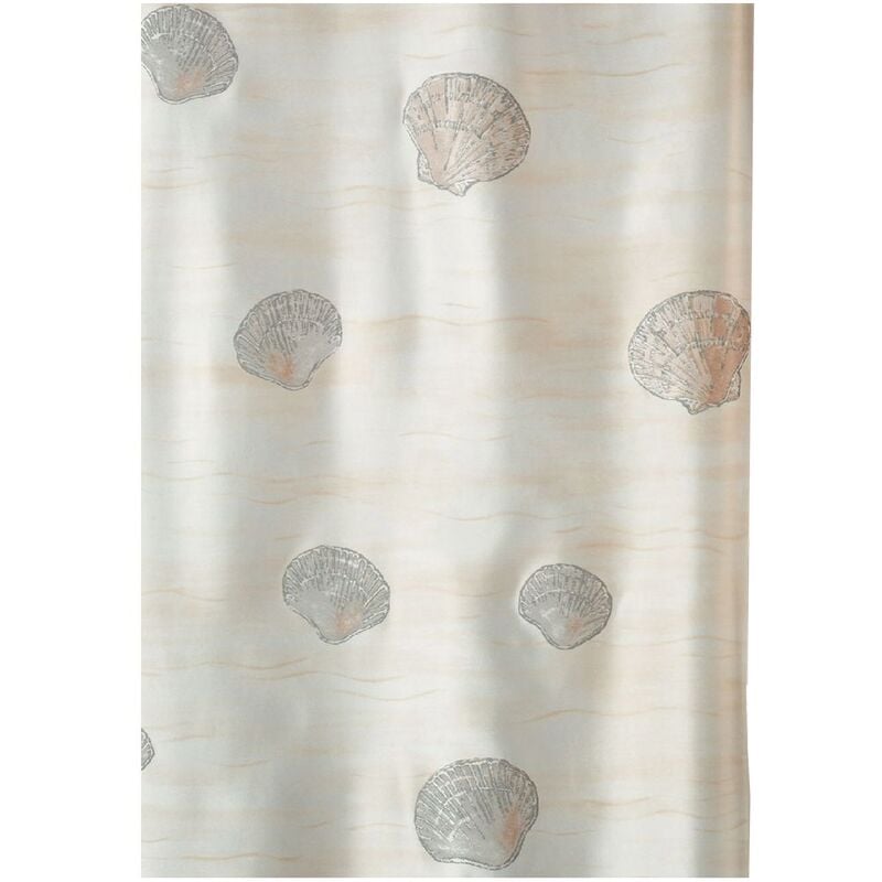 

colección Atlantis, Cortina de ducha textil 180 x 200, 100% polyester, Marrón - Spirella