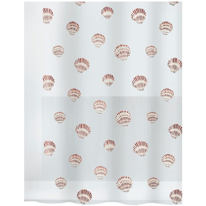

colección Shell , Cortina de ducha textil 180 x 200, 100% polyester, Marrón - Spirella