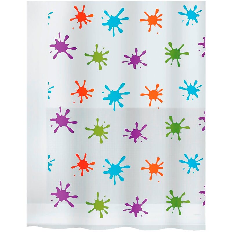 

colección Splash , Cortina de ducha textil 180 x 200, 100% polyester, Multicolor - Spirella