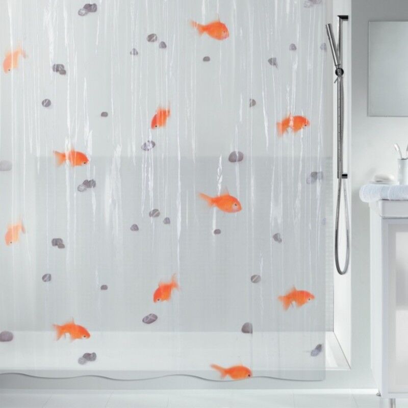 Cortina de ducha peva goldfish 180x200 cm con estampado de peces Spirella