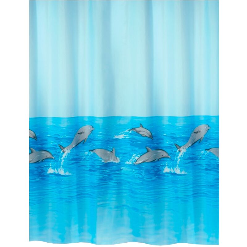 

Spirella colección Nemo, Cortina de ducha textil 180 x 200, 100% polyester, Azul