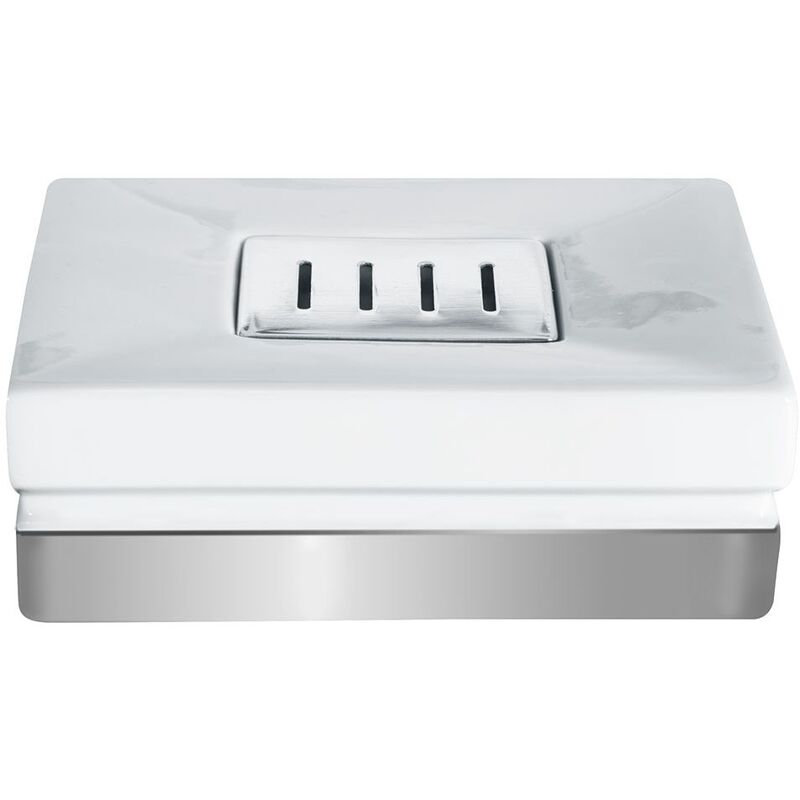 

Jabonera 'Roma' de porcelana en color blanco 4,5 x 8,0 x 12,0 cm - Spirella