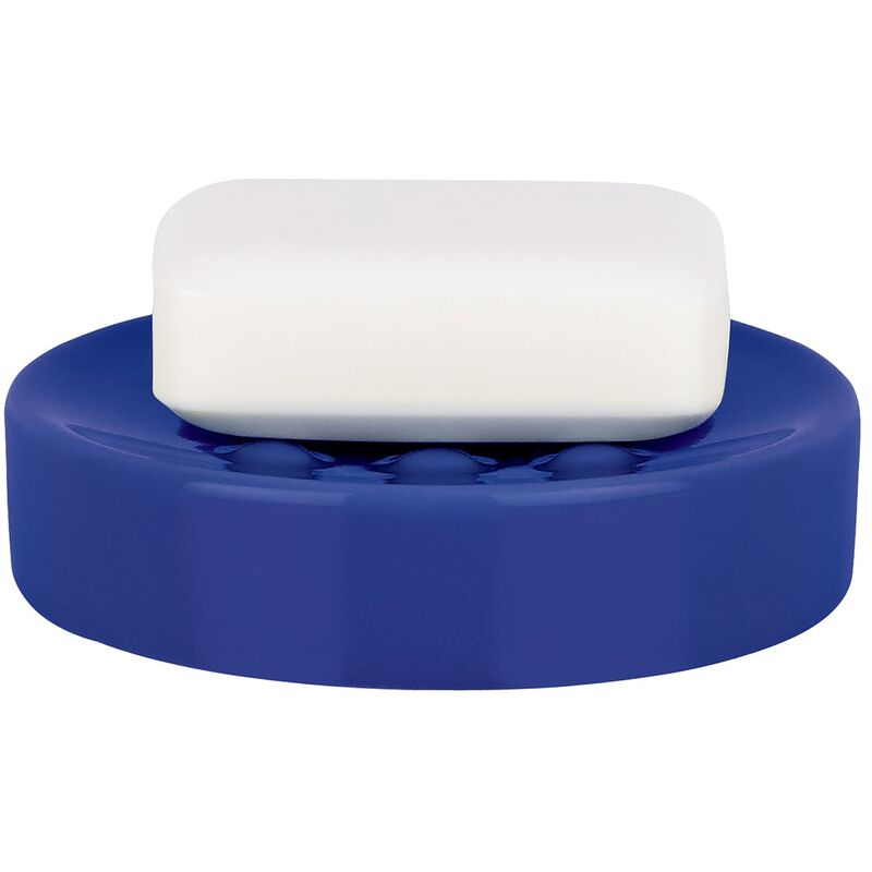 

colección Tube, Bandeja para pastilla de jabón 11,0 x 11,0 x 2,6 cm, Gres, Azul - Spirella