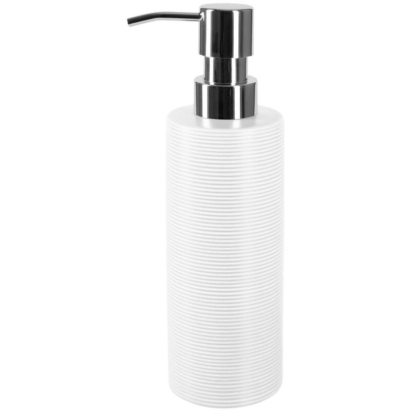 

Spirella colección Tube ribbed, Dispensador de jabón líquido 7,0 x 7,0 x 16,0 cm, Gres, Blanco
