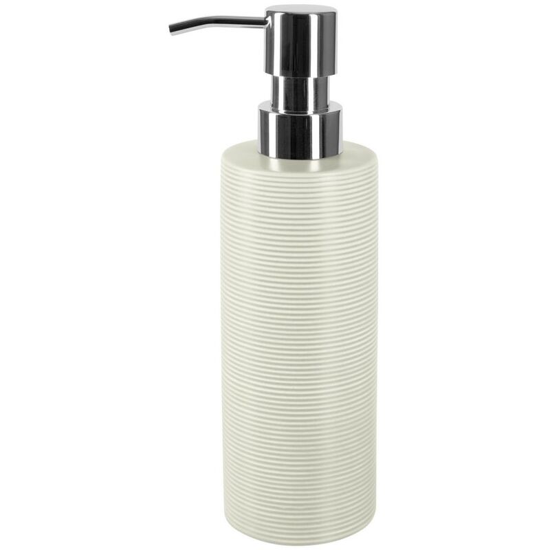 

Dispensador de jabon Spirella 'Tube Ribbed' de gres en color gris Ø7 x 16 cm