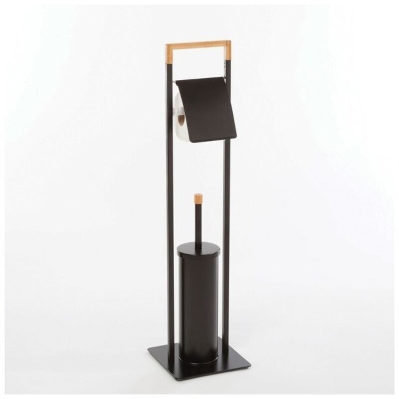 Combiné Wc chic Bambou & Acier Noir mat Spirella