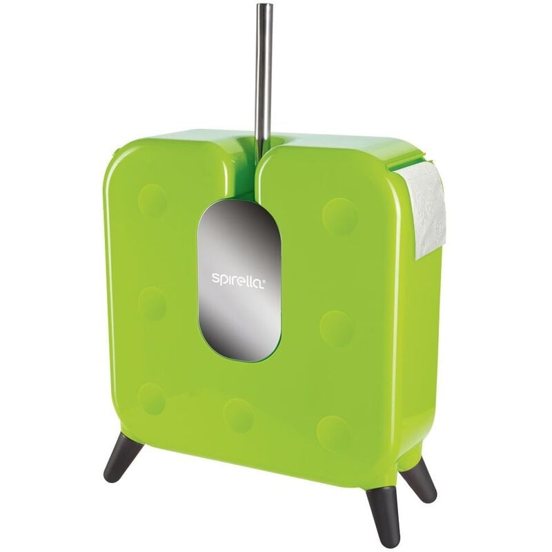 Collection Spirella Cube, Distributeur de papier toilette avec brosse 37x14x52,5 cm, abs, Vert