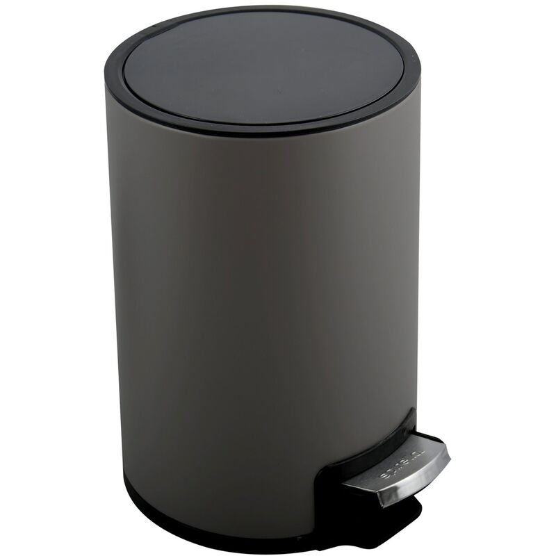 

Cubo de basura de acero inoxidable con pedal colección Riku gris mate (5L) - Spirella