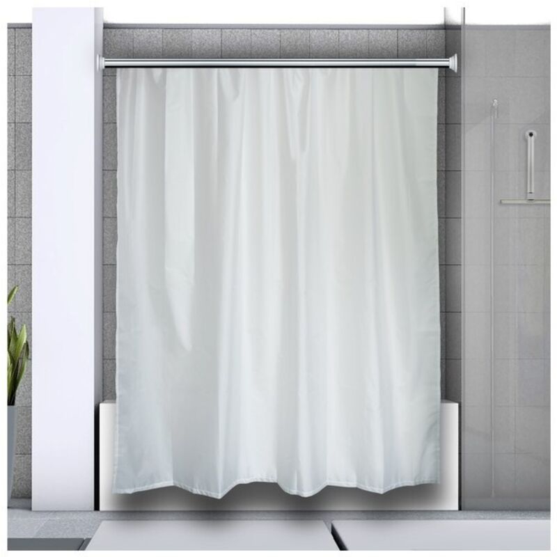 Barre tringle pour rideau de douche d'angle modulable à fixer en Alu decor universal Finition Brillante - Spirella