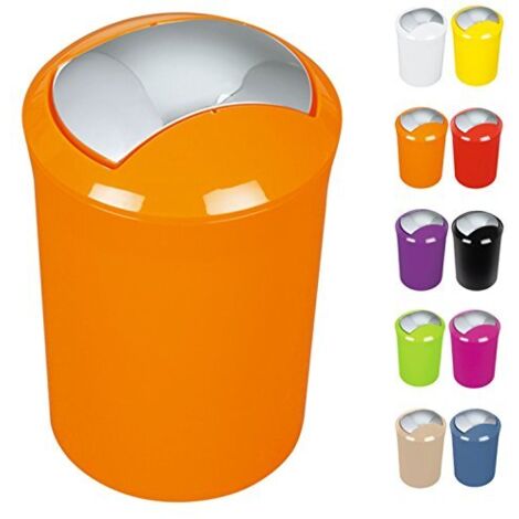 Spirella Design Push Pattumiera Sydney Bagno 5 Litri Coperchio Basculante Contenitore per Cosmetici Contenitore per rifiuti Arancione