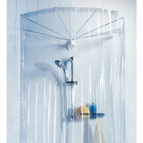 Spirella Duschspinne Duschfaltschirm Ombrella transparent Duschvorhang