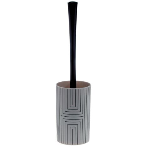 Spirella Graphic WC Bürste Toilettenbürste Klobürste WC Garnitur aus Kunststoff Schwarz Weiß