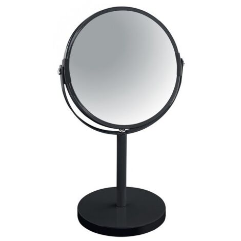 Spirella – Miroir grossissant sur pied 27cm – Acier noir – Grossissement x2 et 100% – Bras télescopique pour ajustement facile