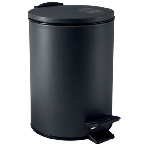 Spirella Poubelle à pédale Acier ADELAR 3L Noir Mat