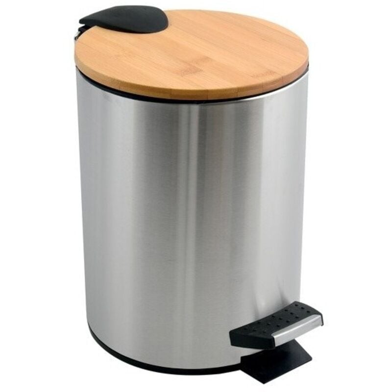 Poubelle à pédale Acier & Bambou adonis 3L Brossé Spirella