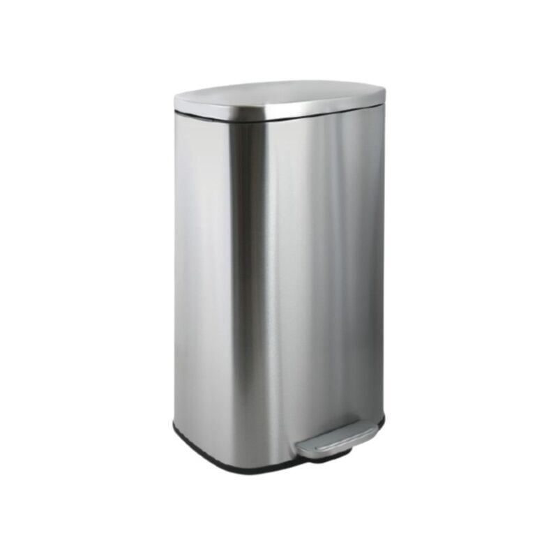 Poubelle à pédale de cuisine grande capacité Inox AKIRA 50L Brossé Spirella