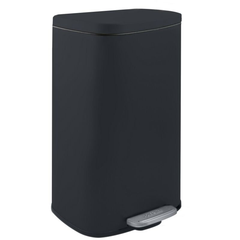 Spirella - Poubelle à pédale de cuisine Acier akira 30L Noir mat